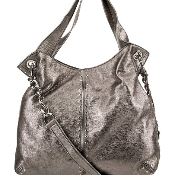 NWT Michael Kors Astor Gunmetal Large Chain Shoulder Tote